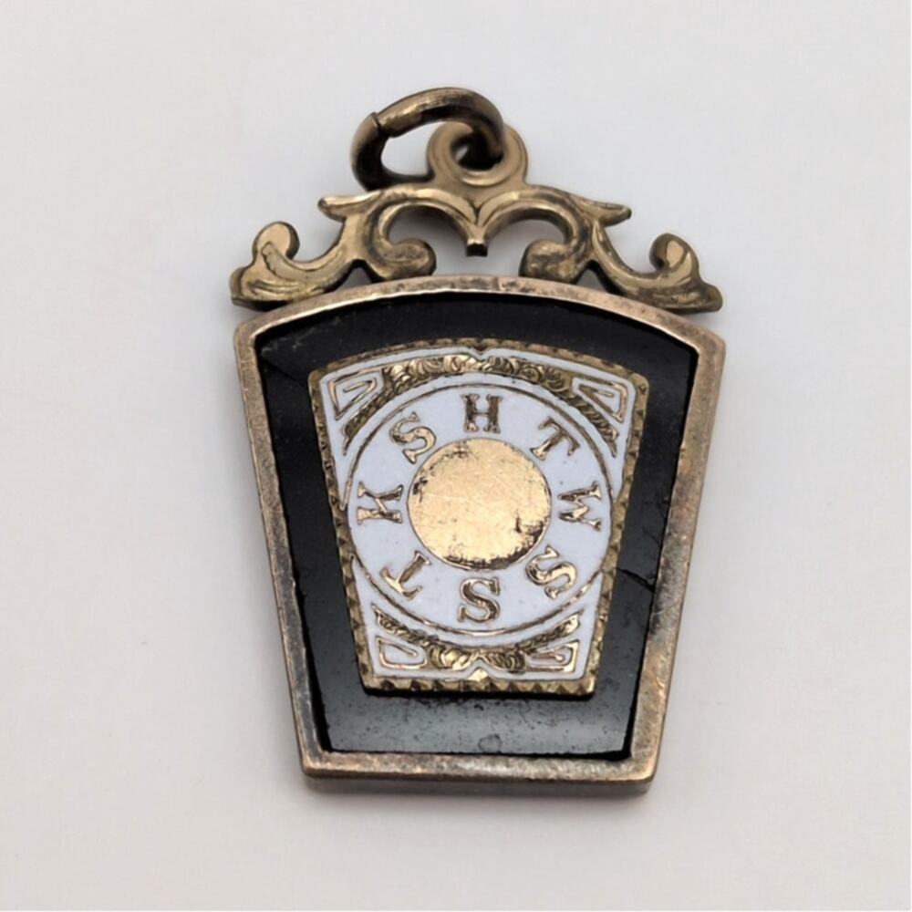 Antique Gold Filled Masonic Keystone Freemason Royal Arch Fob Pendant Charm